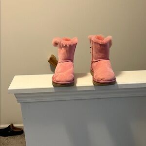 UGG Pink Boots with Fluffy Interior